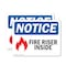 Signmission Fire Riser Inside OSHA Notice Sign, Plastic, 14in W x 10in L, 2PK OS-2PACK-NS-P-1014-L-12649 - alternate 1